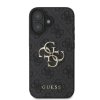 Originálny zadný kryt Guess PU 4G Metal Logo pre iPhone 16 Grey