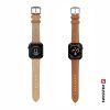 Remienok Swissten pre Apple Watch kožený 42 - 44 - 45 - 49 mm hnedý (strieborná pracka a strieborné pútko)
