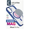 Zadný kryt Cellularline Iconic Mag s podporou Magsafe pre Apple iPhone 16 Plus, číry / čierny