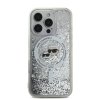 Zadný kryt Karl Lagerfeld Liquid Glitter Karl and Choupette Heads MagSafe pre iPhone 16 Pro Max Transparent