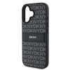 Zadný kryt DKNY PU Leather Repeat Pattern Tonal Stripe pre iPhone 16 Plus Black