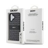 Zadný kryt DKNY PU Leather Repeat Pattern Tonal Stripe pre iPhone 16 Plus Black