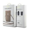 Kabelka na mobil Guess PU Grained Triangle Logo Brown