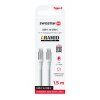 Datový kabel Swissten ARAMID REINFORCED USB C USB C 1,5 m bílý
