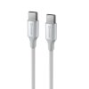 Dátový kábel Swissten Textile II USB-C na USB-C 1,5 m biely
