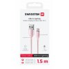 Dátový kábel Swissten Textile II USB-A - lightning 1,5 m ružový