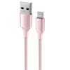 Dátový kábel Swissten Textile II USB-A - lightning 1,5 m ružový