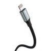 Dátový kábel Swissten Textile II USB-A - Lightning 1,5 m čierny