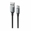 Dátový kábel Swissten Textile II USB-A - USB-C 1,5 m čierny
