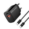 Rýchlonabíjačka Blavec BC2 s dátovým káblom USB-C Dual 20W (TCBC2-UCB20+CC) čierna