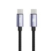 Dátový kábel Rock Cable Deep Indigo Series braided USB-C - USB-C PD 100W 1,2 m čierny