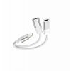 Nabíjací audio adaptér Swissten Lightning - 2x Lightning 0,12 m biely