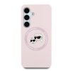 Zadný kryt Karl Lagerfeld Liquid Silicone K&CH Heads MagSafe pre Samsung Galaxy S25+ Pink