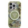 Zadný kryt Guess IML Glitter Magnolia and Triangle Logo MagSafe pre iPhone 16 Pro Max Green