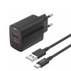 Nabíjačka Foneng EU63 s dátovým káblom USB-C 12W Dual čierna