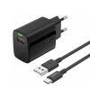 Rýchlonabíjačka Foneng EU64 s dátovým káblom USB-C 18 W čierna