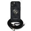 Zadný kryt Guess PU 4G Metal Logo Crossbody Strap pre iPhone 15 Black