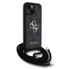 Zadný kryt Guess PU 4G Metal Logo Crossbody Strap pre iPhone 15 Black