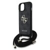 Zadný kryt Guess PU 4G Metal Logo Crossbody Strap pre iPhone 15 Black