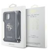 Zadný kryt Guess PU 4G Metal Logo Crossbody Strap pre iPhone 15 Black