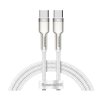Datový kábel Baseus Cafule Metal  - typ C na typ C - PD 100W 5A 1m (CATJK-C02) bielo-strieborný