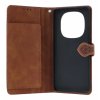 Knižkové puzdro na Xiaomi Redmi Note 14 Pro+ 5G so zipsom hnedé