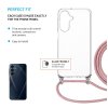 Zadný kryt FIXED Pure Neck s odnímateľnou ružovou šnúrkou na krk pre Samsung Galaxy A26 5G