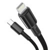Datový kábel Baseus High Density Braided Series Fast Charging USB-C - Lightning 20W 2m Čierny
