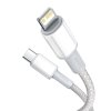 Datový kábel Baseus High Density Braided Series Fast Charging USB-C - Lightning 20W 1m white
