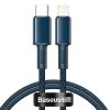 Datový kábel Baseus High Density Braided Series Fast Charging USB-C - Lightning 20W 1m Modrý
