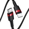 Datový kábel Baseus Cafule USB-C - Lightning 20W 1m red-black