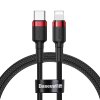 Datový kábel Baseus Cafule USB-C - Lightning 20W 1m red-black