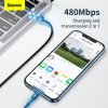 Datový kábel Baseus Cafule USB-C - Lightning 20W 1m grey-black