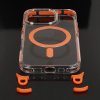 Zadný kryt Tel Protect Strap Clear pre iPhone 16 Pro oranžový