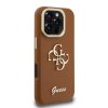 Zadný kryt Guess PU Grained 4G Logo Stand Camera Frame pre iPhone 16 Pro Hnedý