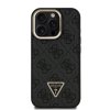 Zadný kryt Guess PU 4G Strass Triangle Logo Stand Camera Frame MagSafe pre iPhone 15 Pro Black