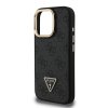 Zadný kryt Guess PU 4G Strass Triangle Logo Stand Camera Frame MagSafe pre iPhone 15 Pro Black