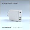 Sieťový GaN adaptér FIXED s 3× USB‑C a USB výstupom, podpora PD 3.0, 120 W, biely