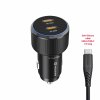 Rýchlonabíjačka do auta Swissten 2x USB-C PD 50W + dátový kábel USB-C 1 m čierna