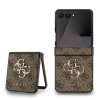 Zadný kryt Guess PU 4G Metal Logo pre Samsung Galaxy Z Flip 7 Brown