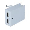 Cestovný adaptér Swissten Dual Smart IC 3A biely