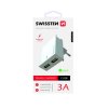 Cestovný adaptér Swissten Dual Smart IC 3A biely
