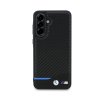 Zadný kryt BMW M PU Carbon Blue Line pre Samsung Galaxy A56 Black