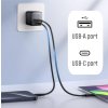 Adaptér iPeax GaN s rýchlonabíjaním 20W (USB-C+USB-A) čierny