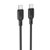 Datový kábel BX113 Lenny USB-C - USB-C PD 60W 3A 2 m čierny