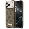 Guess Hardcase 4G Logo Plate MagSafe iPhone 17 Pro Max hnedé puzdro