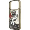Karl Lagerfeld Liquid Glitter Choupette Logo MagSafe iPhone 17 Pro Max cierne puzdro