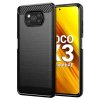 TechSuit Karbón Silikón Xiaomi Poco X3 NFC Pro Čierne Puzdro
