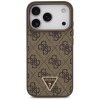 Guess Leather 4G Triangle Strass MagSafe iPhone 17 Pro Max hnede puzdro