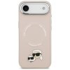 Karl Lagerfeld Leather Karl a Choupette Pins MagSafe iPhone 17 Air ružová